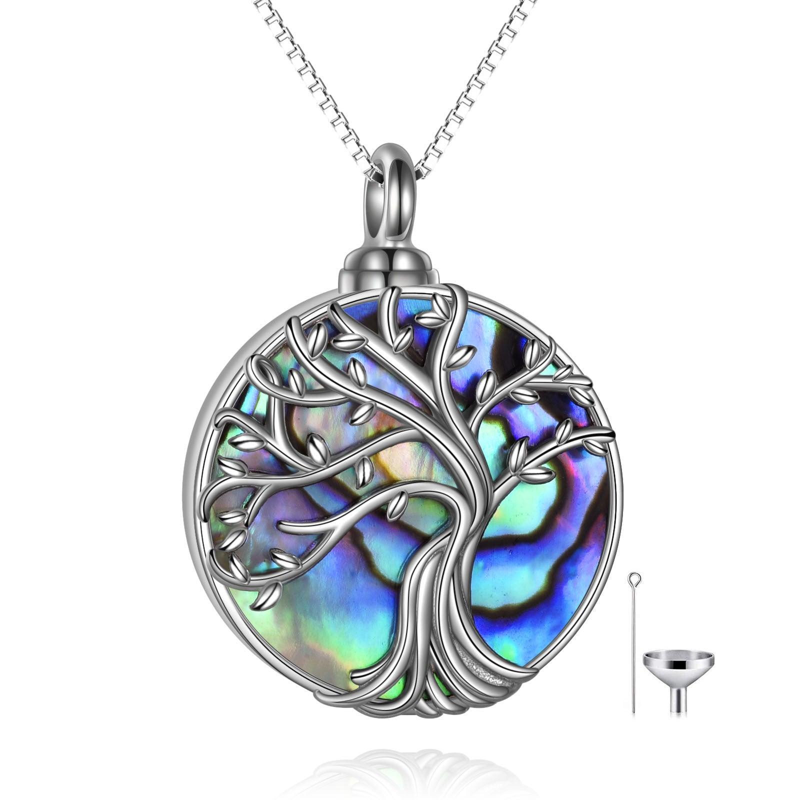 Tree of Life Urn Necklace for Ashes Keepsake 925 Sterling Silver Pendant Necklace - Nioor