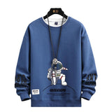 English Round Neck Spaceman Sweater Men's Loose Casual - Nioor