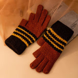 Fleece-lined Knitting Wool Cold-proof Gloves - Nioor