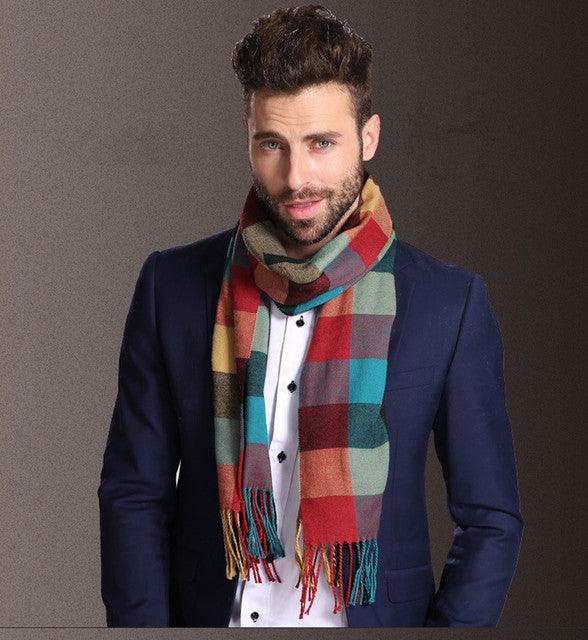 New Europe Fashion Shawl Scarves Men Winter Warm Tartan - Nioor