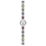 Mid-ancient Fashion Oval Colored Gems Rainbow Light Luxury Watch - Nioor