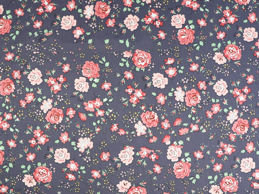 Plant Flower Small Clear Floral Twill Cotton Fabric