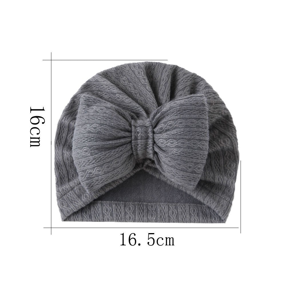 Baby Knitted Cotton Filling Big Bow Baby Sleeve Cap Boat Hat Children Tam-o'-shanter