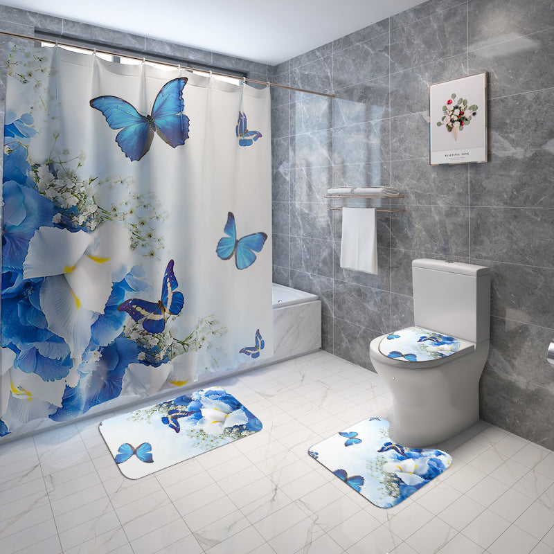 Daffodil Toilet Bathroom Shower Curtain Shower Partition