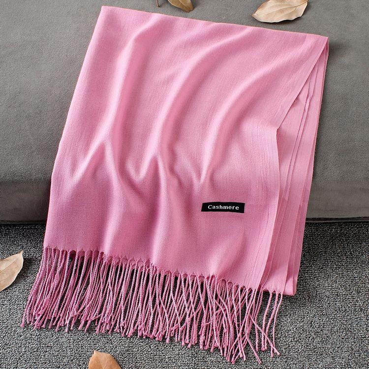 Fashion Simple Solid Color Tassel Scarf Shawl - Nioor