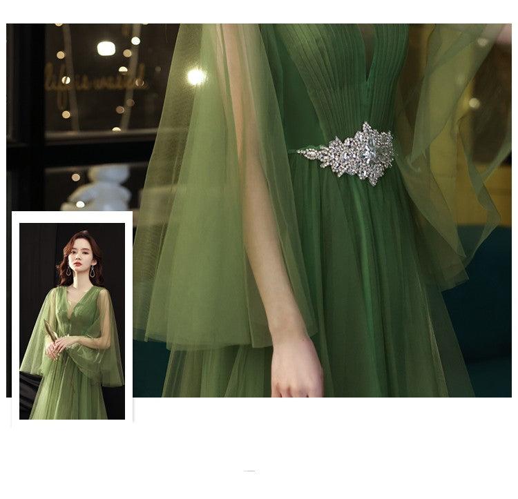 Green Wedding Dress Guzheng Art Examination Solo - Nioor