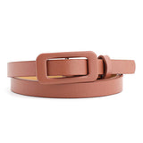 Solid Color Women's Nude Pu Small Belt - Nioor