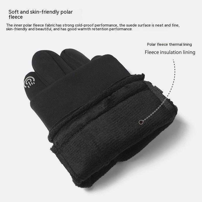 Outdoor Waterproof Velvet Warm Cycling Gloves - Nioor