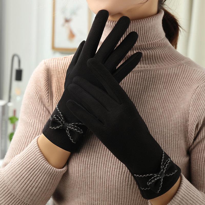 Add Velvet Warm Korean Cute Cold Gloves - Nioor