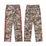 Camouflage High Waist Loose Straight Retro Workwear Casual Pants