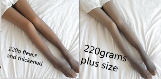 Fake Translucent Plus Size Leggings Fleece Lined Tights Fall And Winter Warm Fleece Pantyhose Women Fleece Lined Pantyhose Thermal Winter Tights - Nioor