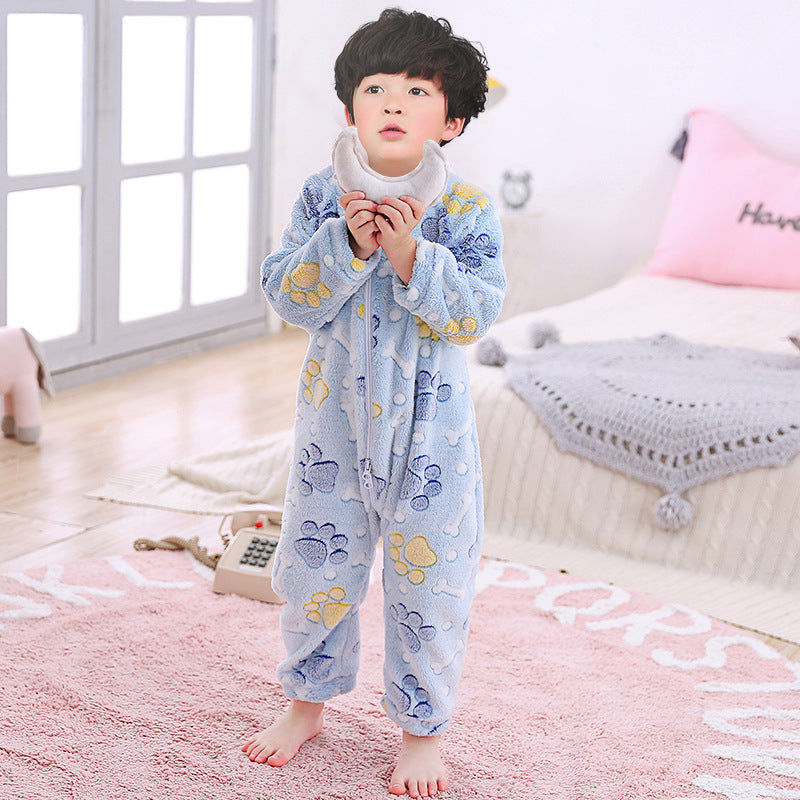 Children's Autumn And Winter Flannel One-piece Romper