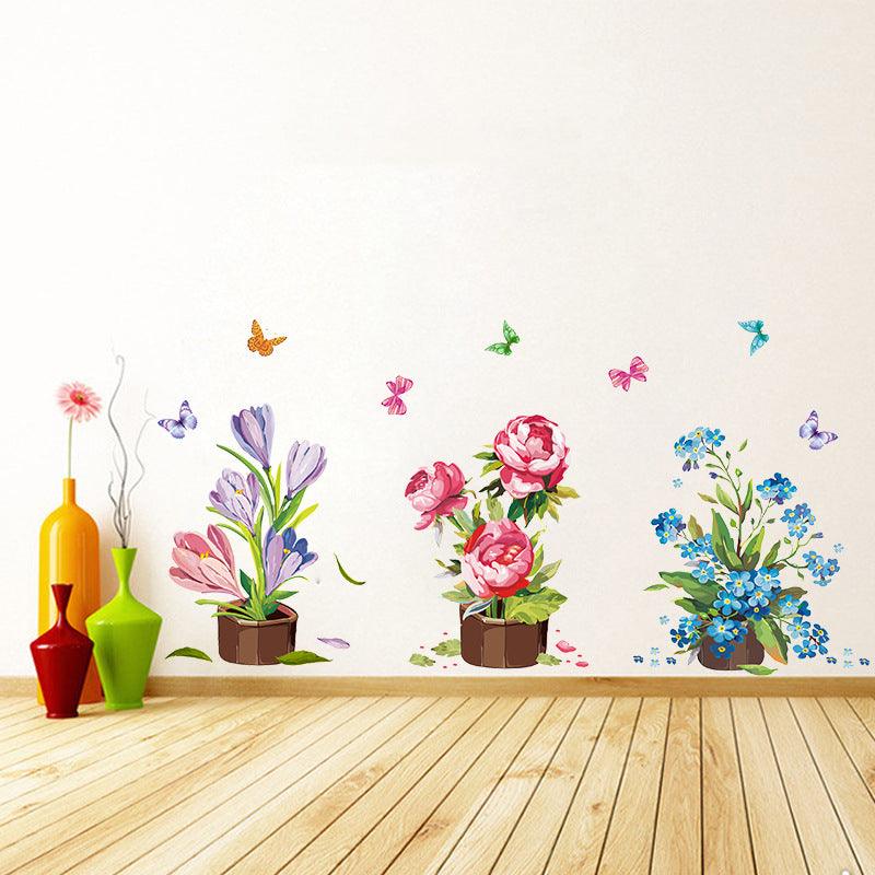 Creative Wall Decorations Plants Potted Wall Stickers - Nioor