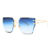 Frameless Square Cut Sunglasses Women Color New Fashion