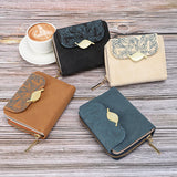 Women's Short Print Flip Zipper Wallet