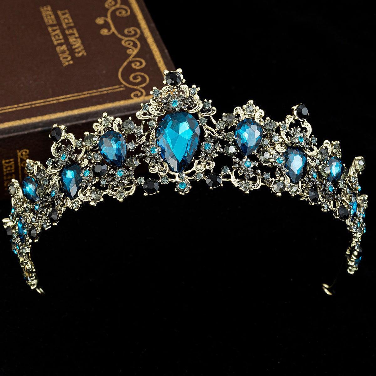 Baroque Rhinestone Crystal Bridal Crown - Nioor