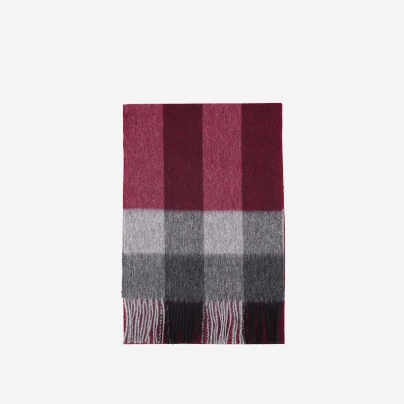 Wool Scarf Winter Popular Women's Men's Thickening Minimalist Plaid - Nioor