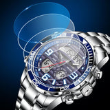 Men's Multifunctional Dual Display Electronic Quartz Watch - Nioor