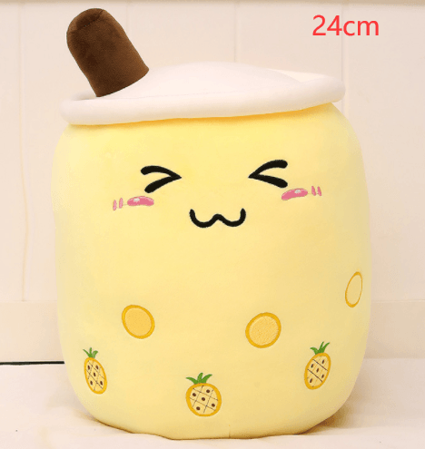 Cute Fruit Drink Plush Stuffed Soft Strawberry Milk Tea Plush Boba Tea Cup Toy Bubble Tea Pillow Cushion Kids Gift - Nioor