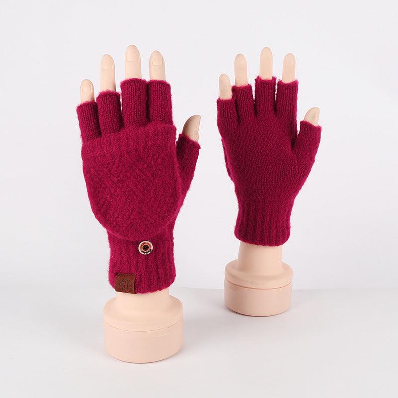 Winter Warm Flip Rhombus Gloves - Nioor