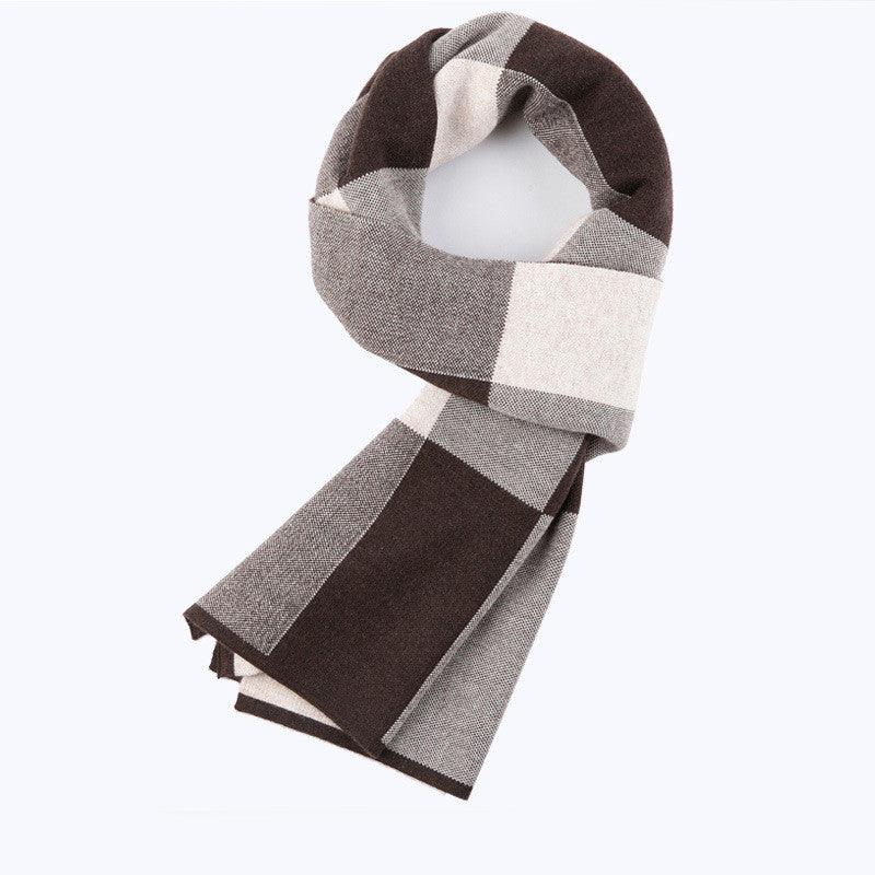 Men's Fashion Casual Plaid Warm Wool Scarf - Nioor