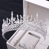 Wedding Headwear Hair Hoop Set Crystal Baroque Large Crown - Nioor