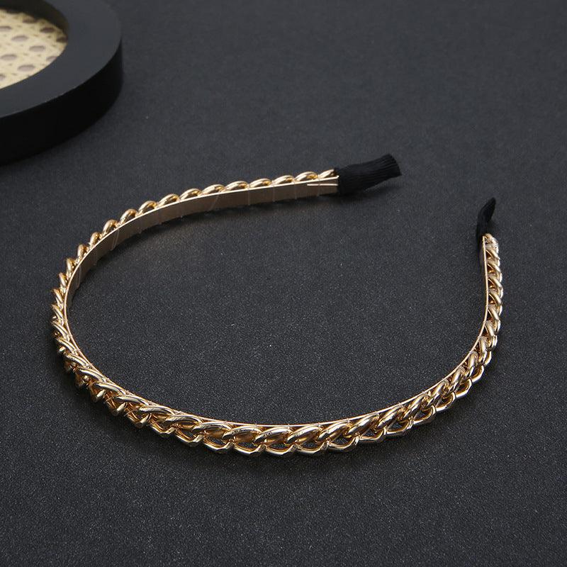 Thick Chain Hair-hoop Women's Metal Hair Band Handmade Winding Headdress Exquisite Hair Accessories Wholesale - Nioor