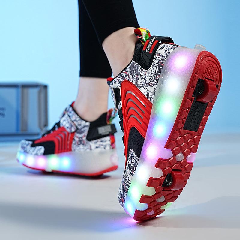 Children's Wheel Shoes LED Light Emitting Charging Children's Lamp Shoes - Nioor