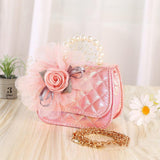 Flower Knitted Pearl Portable Diagonal Bag - Nioor