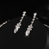 Zircon Necklace And Earrings Set - Nioor