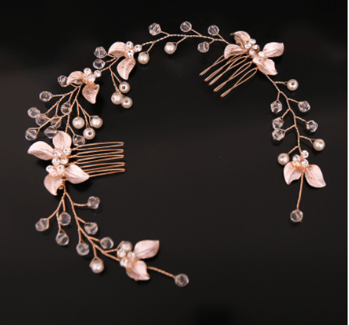 Handmade Leaf Twisted Flower Comb Headgear - Nioor