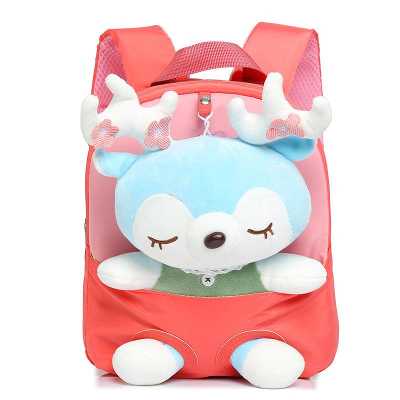 Cartoon Plush Split Elk Cute Children's Small Backpack - Nioor