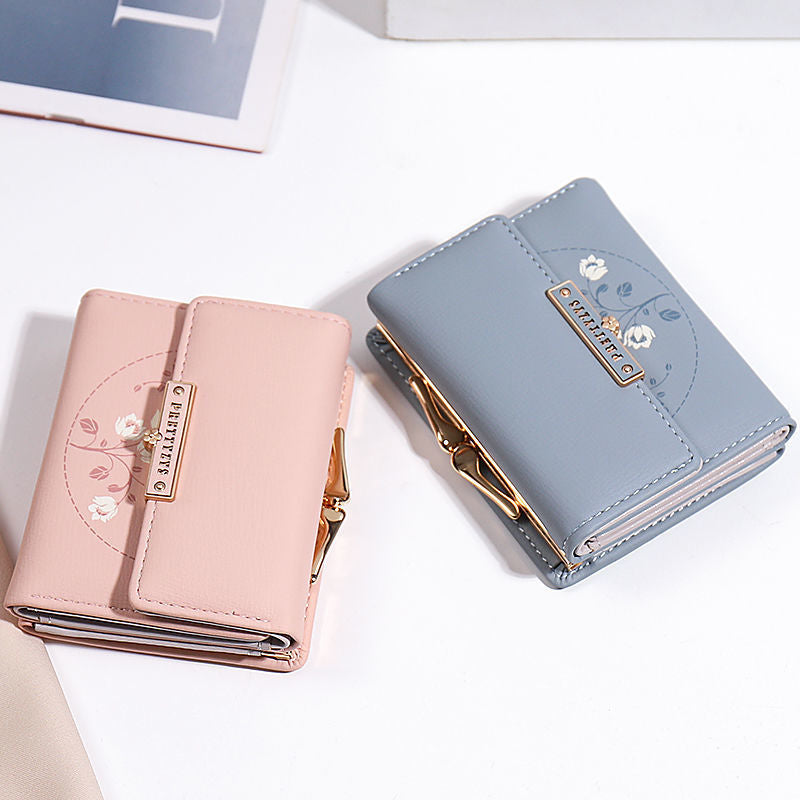 Women's Fashion Simple Tri-fold Wallet Card Case