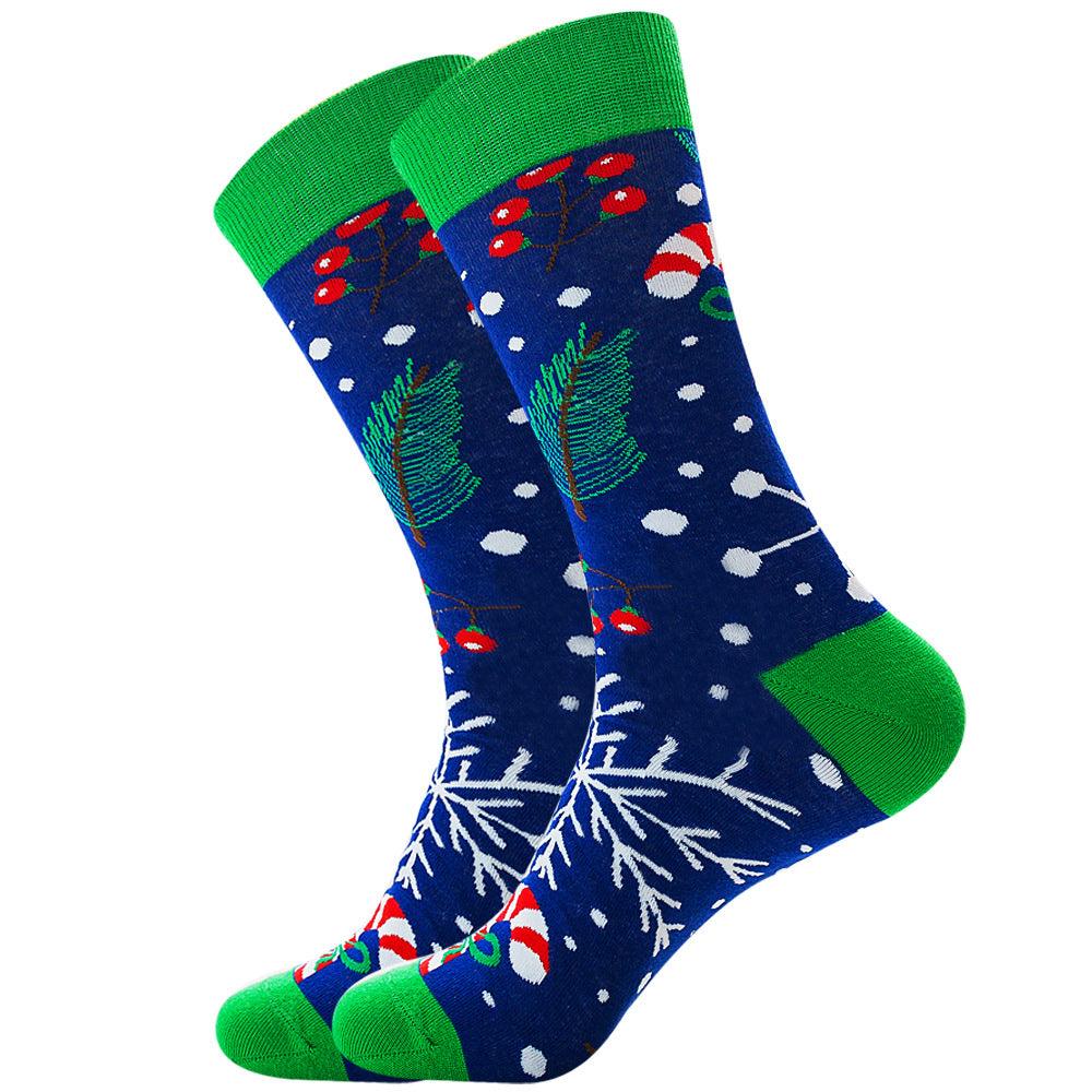 Men's Socks Santa Claus Moose Men's Mid-tube Socks Tide Cotton Socks - Nioor