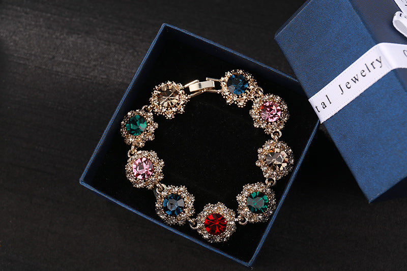 Super Flash Rhinestone Vintage Bracelet Women's Fashion Crystal