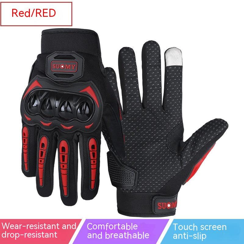 Men's Full Finger Case Drop-resistant Touch Screen Breathable Motorbike Gloves - Nioor