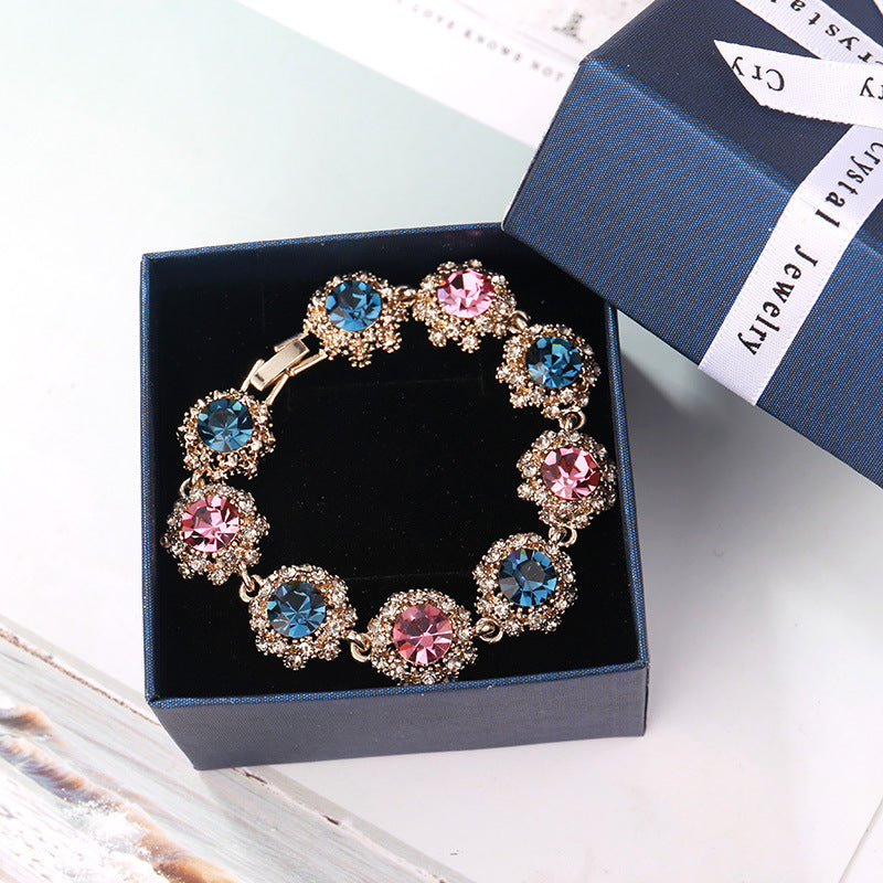 Super Flash Rhinestone Vintage Bracelet Women's Fashion Crystal