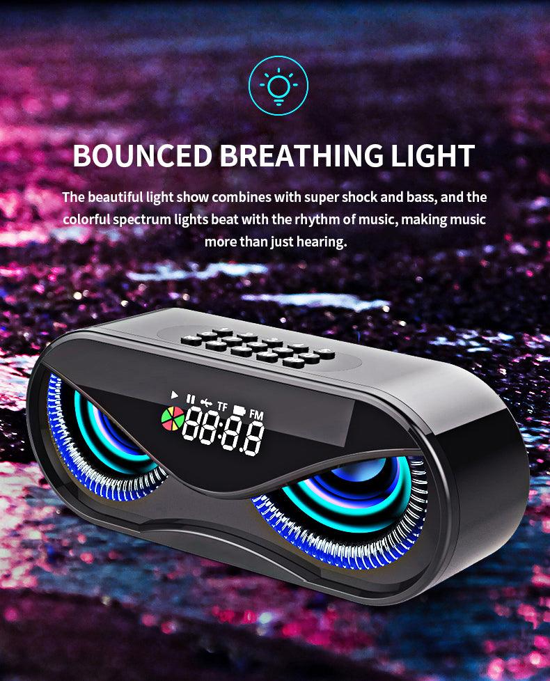 Colorful lights, dual speakers, digital buttons, song, Bluetooth speaker - Nioor