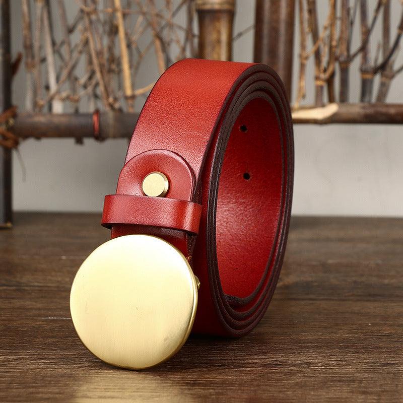 Fashion Smooth Round Buckle Belt For Men - Nioor