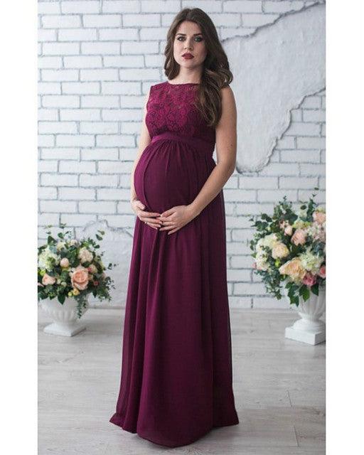 Lace Sleeveless Maternity Dress - Nioor