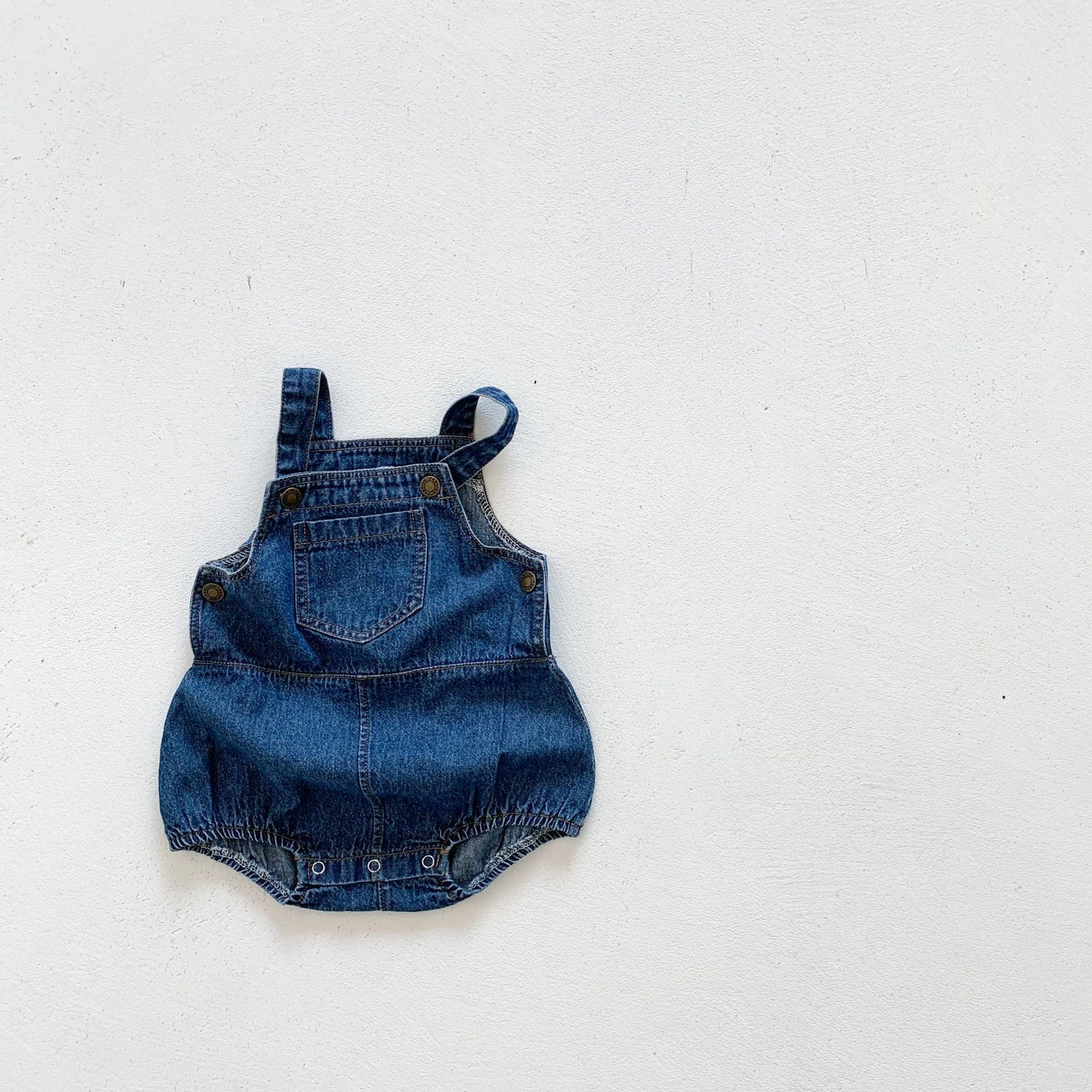 Baby Cotton Material Denim Triangle Jumpsuit