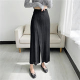 Straight Oblique Loose Slimming Casual Pleated Pants - Nioor