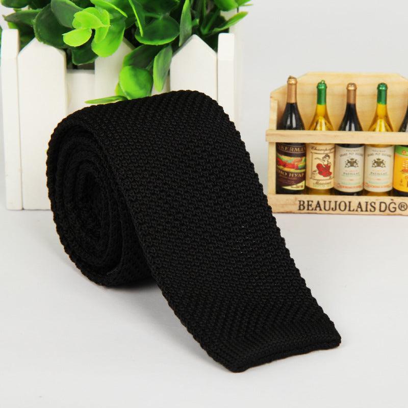 Solid-color knitted tie for men - Nioor