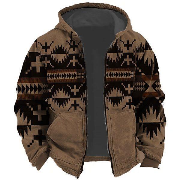 Men's Bejirog Hooded Tribal Printed Sweater - Nioor