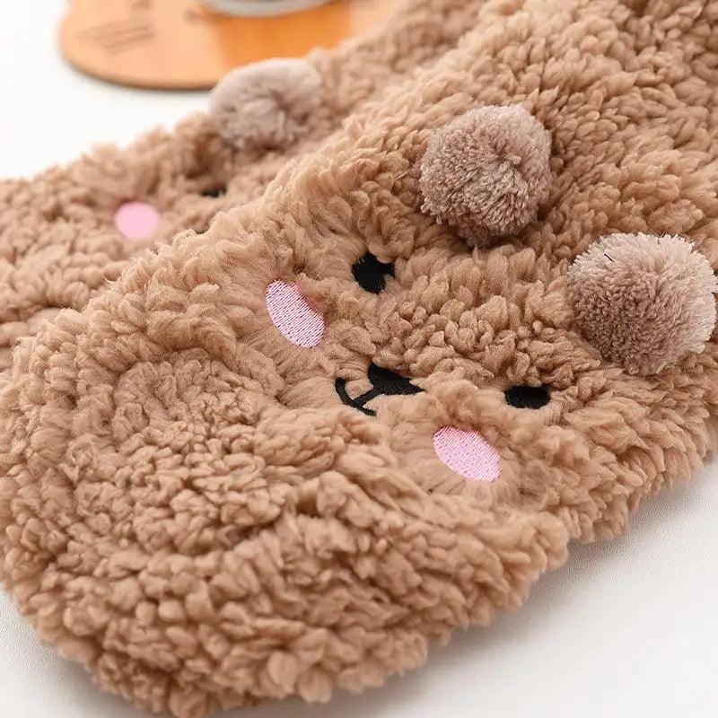 Cartoon Floor Winter Thick Polyester Fleece Fluffy Microfiber Women Fuzzy Socks Funny Fuzzy Dog Slipper Socks For Women Cute Fluffy Thick Warm Winter Socks Microfiber Soft Home Socks Christmas Gift - Nioor