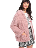 Women's Lamb Wool Hooded Plush Coat - Nioor