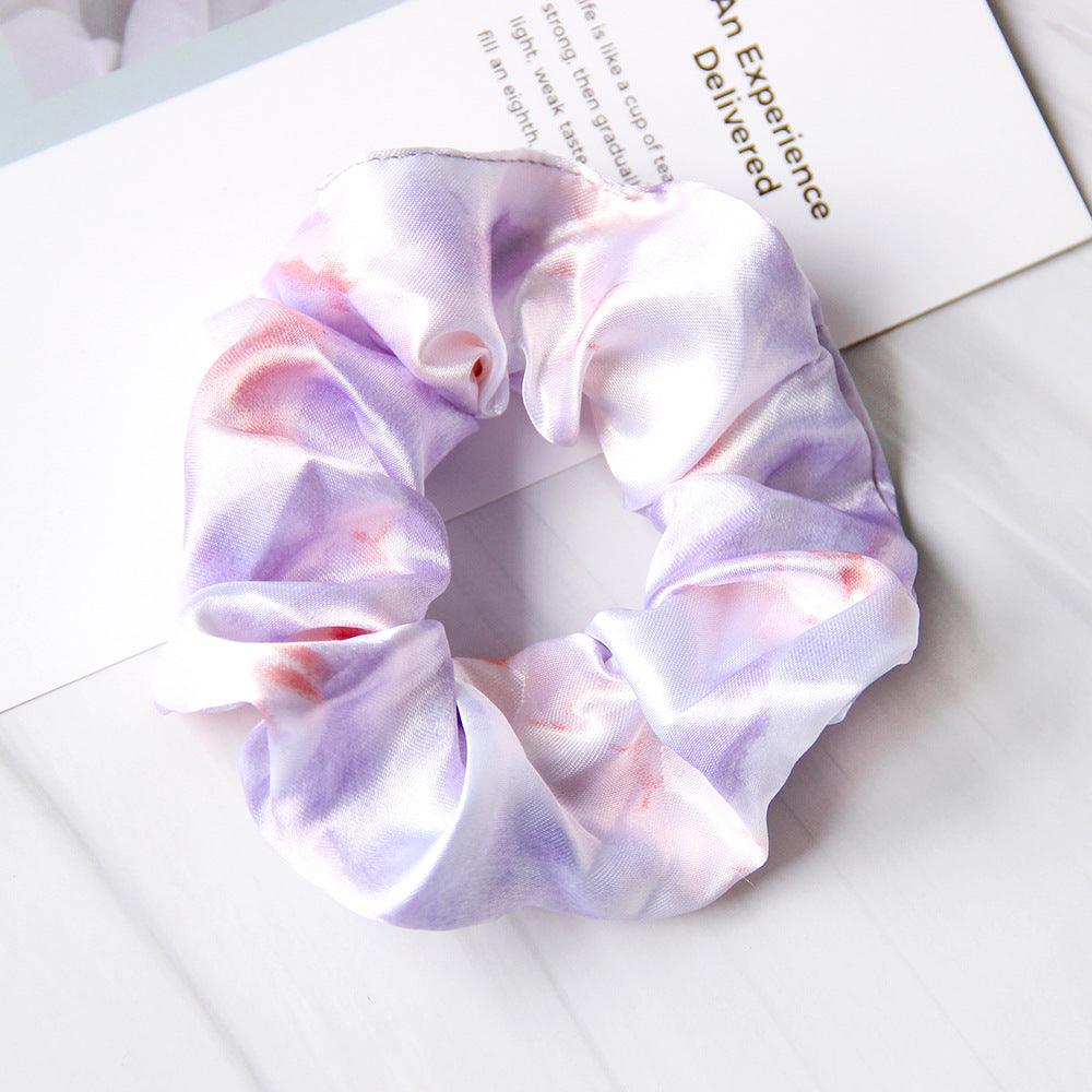 Simple Cloth Satin Tie-dye Children Large Intestine Ring Hair Accessories Headdress - Nioor