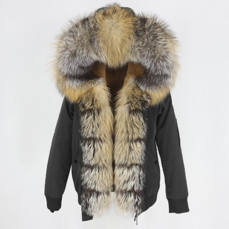 Parka Thick Raccoon Fur Liner Jacket Fur - Nioor