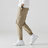 Fashionable Loose Feet Nine Split Leg Pants Multi-pocket Breathable Casual Pants