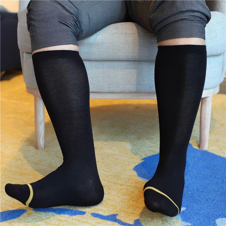 Men's Thin Cotton Slightly Bright, Smooth And Breathable Middle-long Stockings - Nioor